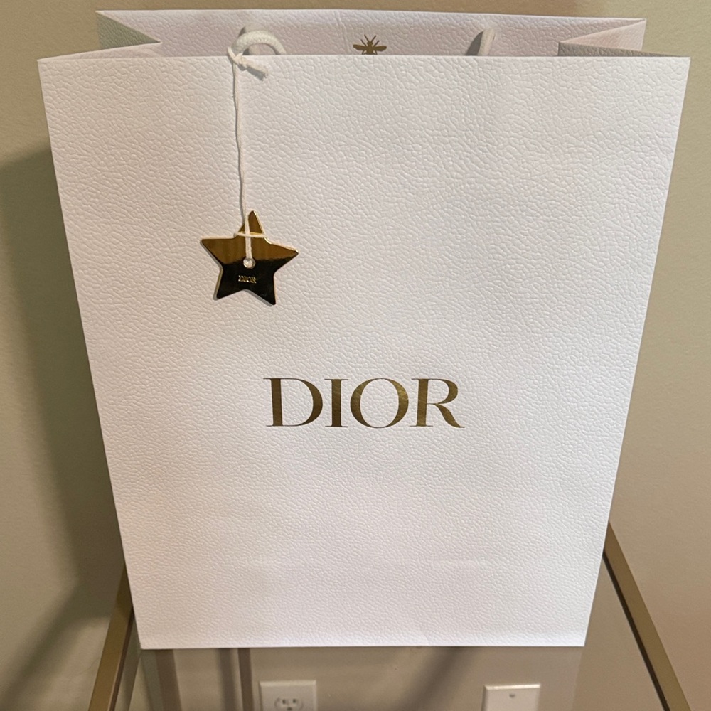 Dior White Bag with Gold Accents